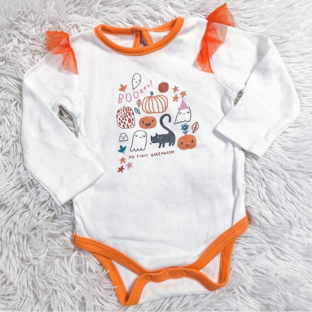 CHICK PEA • My First Halloween Ruffle Tulle Onesie Bodysuit